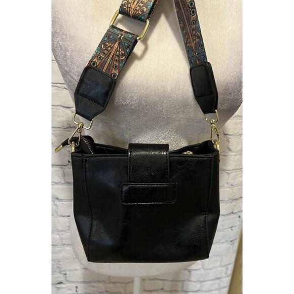 Chie’2nd Retro Small Water Bucket Shoulder Crossbody Bag Black - Picture 6 of 8